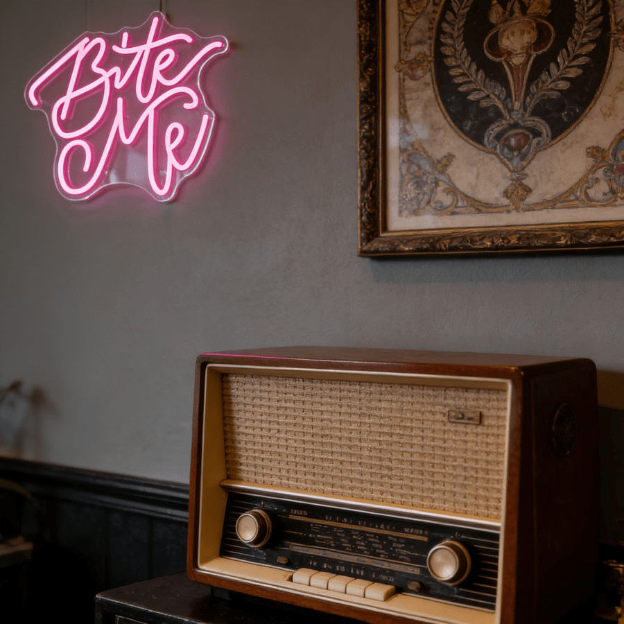 Bite Me Pink LED Neon Sign USB - Commercial Kitchen Ideas 评论和价格