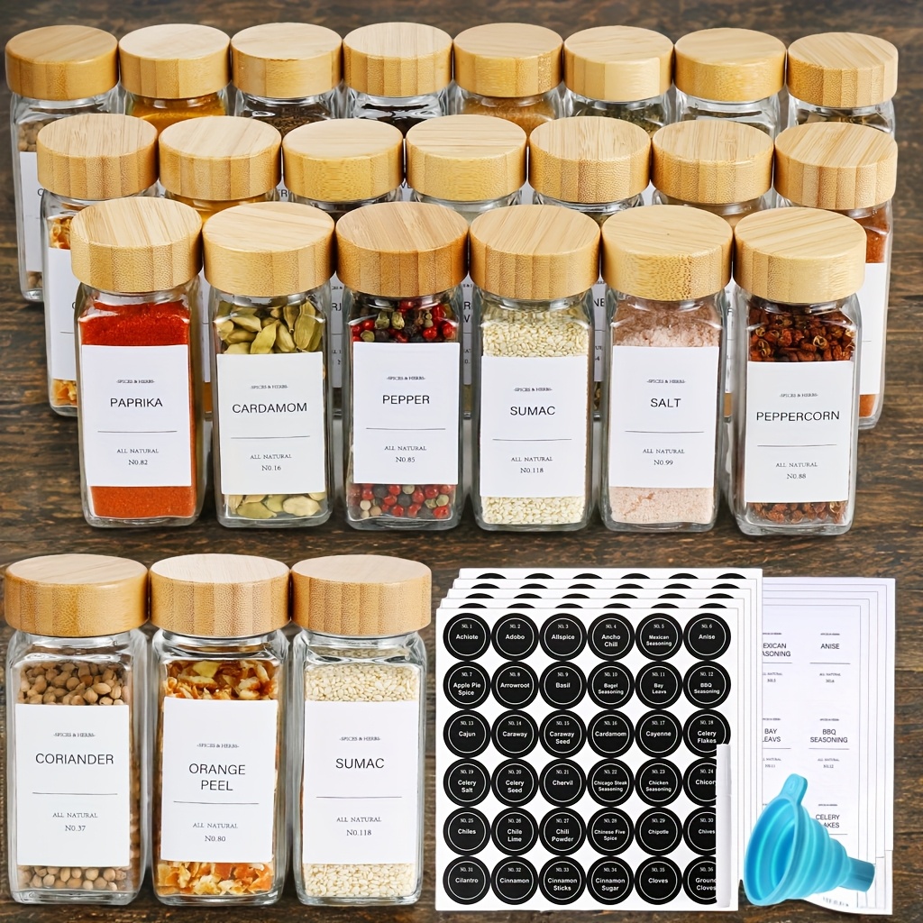 15/24/36pcs Spice Jars with La - Commercial Kitchen Ideas 评论和价格