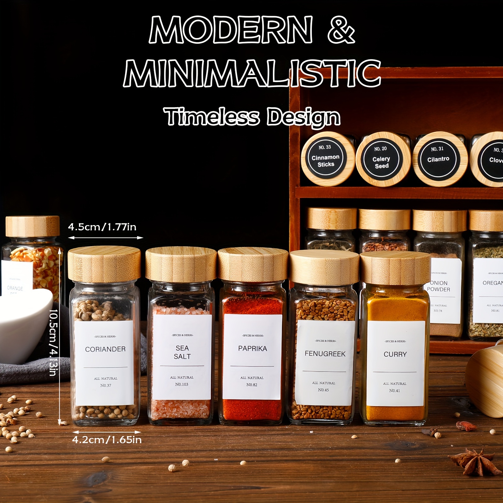 15/24/36pcs Spice Jars with La - Commercial Kitchen Ideas 评论和价格