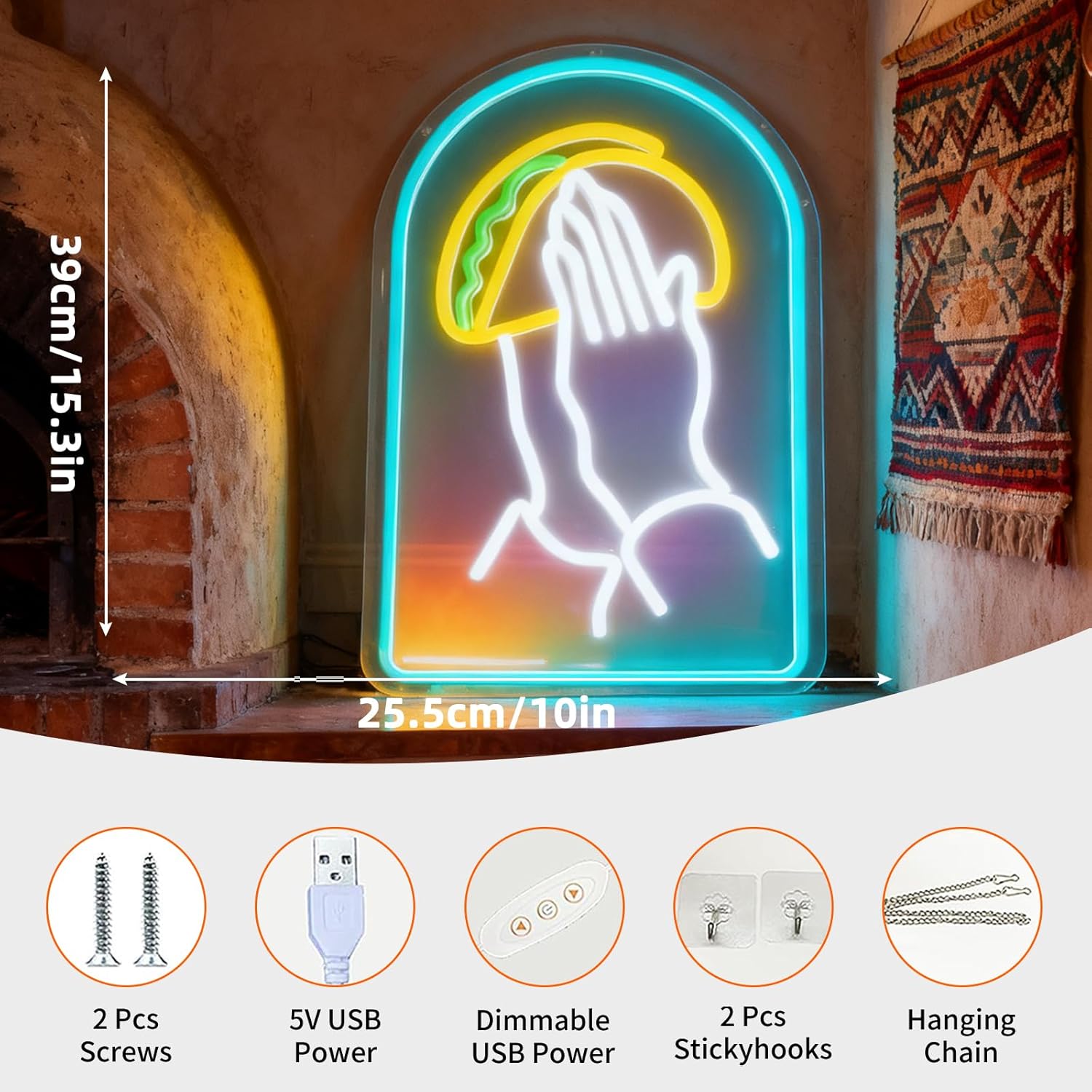 Taco LED Neon Sign LED Wall Li - Commercial Kitchen Ideas 评论和价格