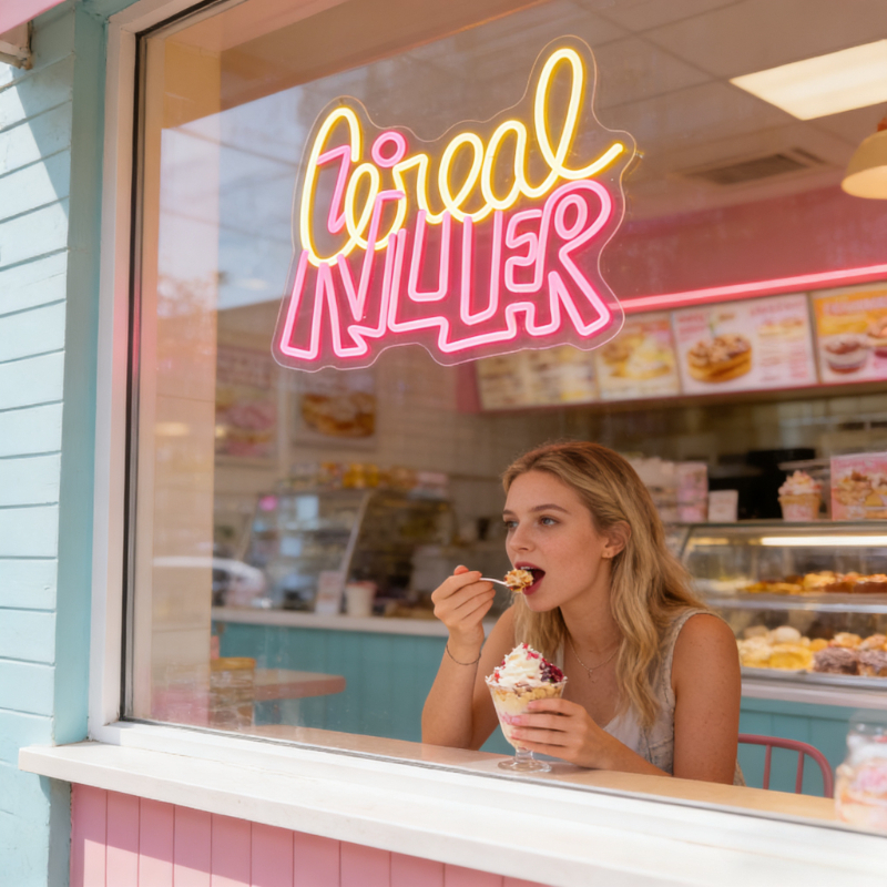 Cereal Killer Yellow Pink LED  - Commercial Kitchen Ideas 评论和价格