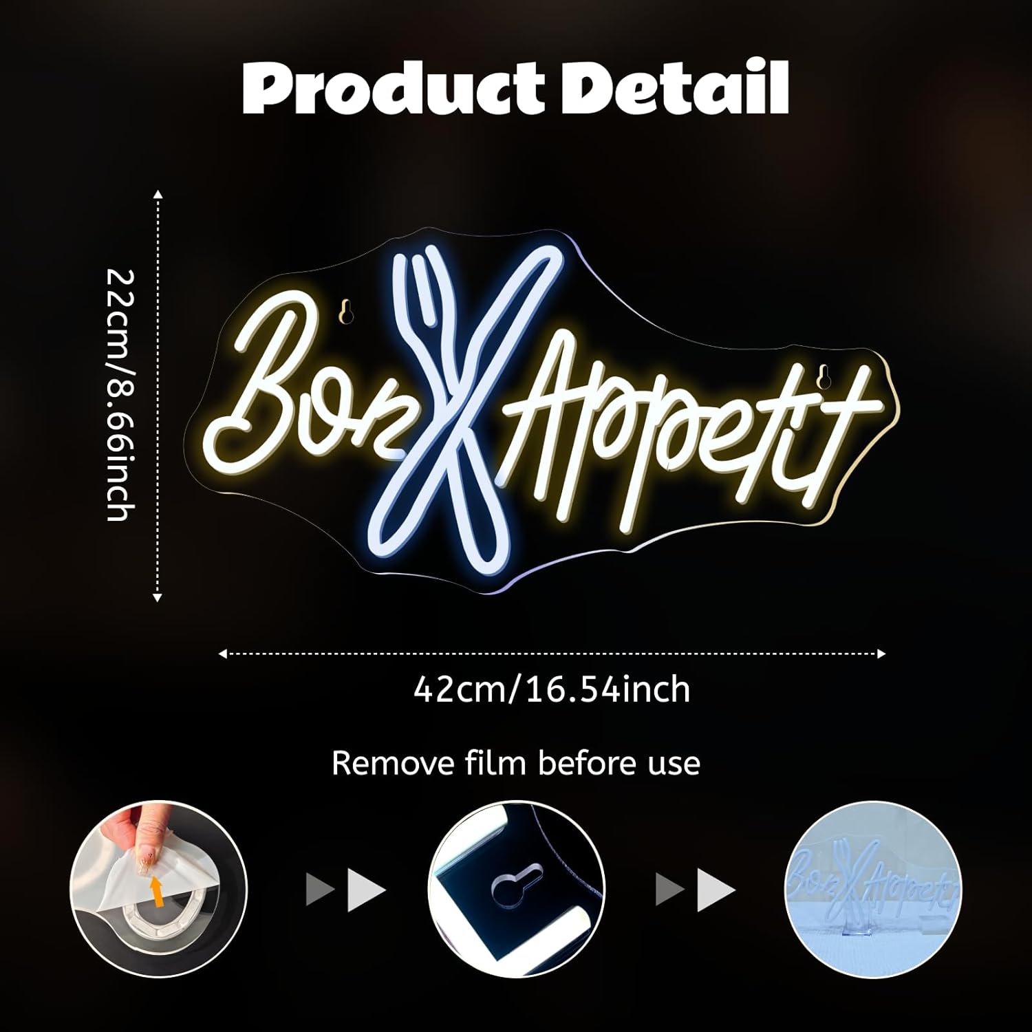 Bon Appétit Neon Sign Good App - Commercial Kitchen Ideas 评论和价格